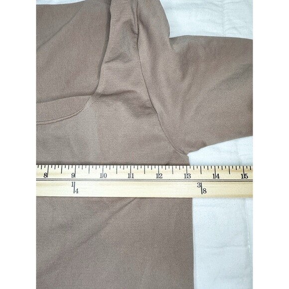 Skims Essential Long Sleeve Scoop Neck Thong Bodysuit Tan Women’s L/XL NEW - Picture 6 of 7